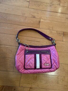 Coach Poppy Quilted Nylon Shoulder Pocket Hobo Bag